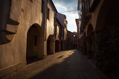View of medieval street in Padova, italyの写真素材