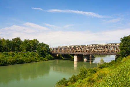 View of the bridge on the Brenta riverの写真素材