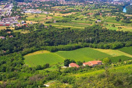 View of Cultivation field from sabotin mountainの写真素材
