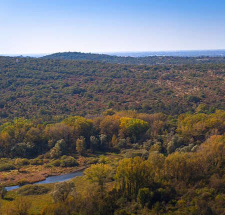 View of the karst lake of DoberdÃ², Italyの写真素材