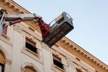 Elevating Work Platform Mobile Machine in actionの写真素材