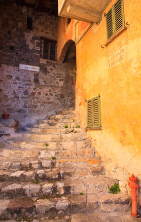 View of medieval town in Italyの写真素材