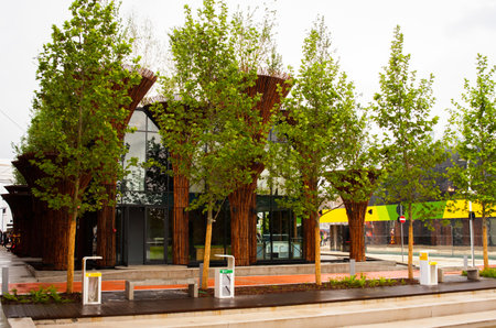 MILAN, ITALY - MAY, 20: Vietnam pavilion at Expo, universal exposition on the theme Feeding the planet, Energy for life on May 20, 2015 in Milaのeditorial素材