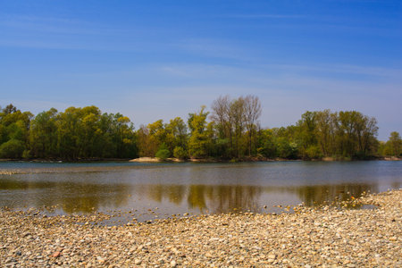 View of scenic Ticino river in Italy