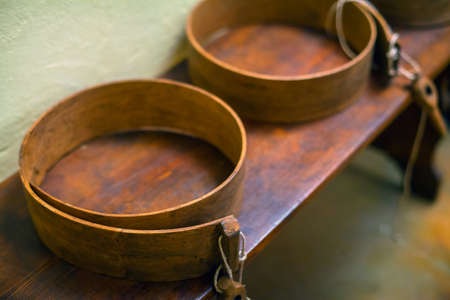 The fascera, italian old mould tool for cheese manufacturing processの写真素材