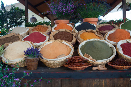 MILAN, ITALY - JUN, 23: Spices exposition at Expo, universal exposition on the theme Feeding the planet, Energy for life on Jun 23, 2015のeditorial素材