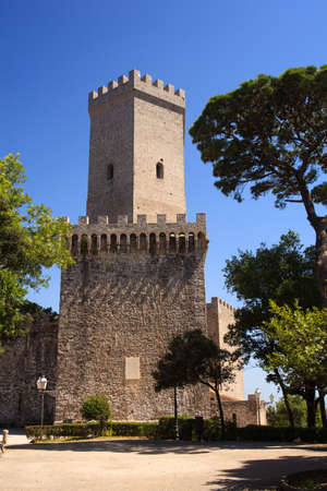 View of the Norman castle called Torri del Balio, Ericeの写真素材