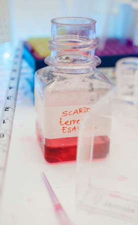 Pipette and measurement tool in a chemical laboratoryの写真素材