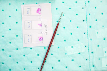 Paintbrush and others tools of a chemical laboratoryの写真素材