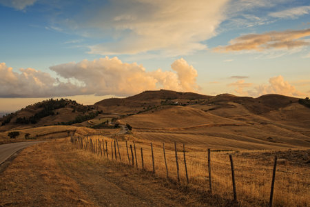 View of Sicily landscape. Inland between Gagliano and Troina