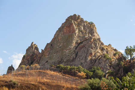 View of hill in Sicily, Italyの写真素材