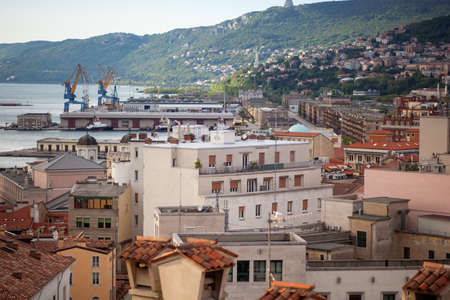 Top view of the city of Trieste, Italyの写真素材