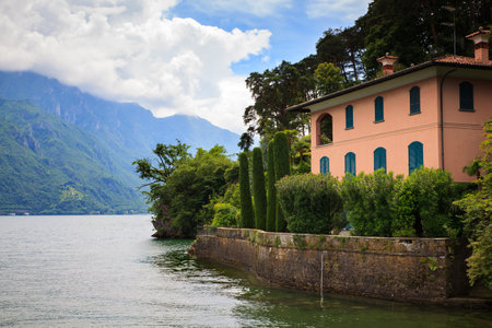 View of Lake Como from Bellagio in Italyのeditorial素材