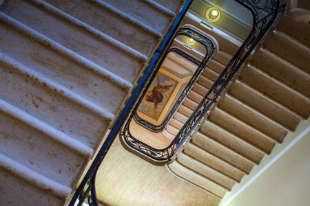 View of a painting from the staircaseのeditorial素材