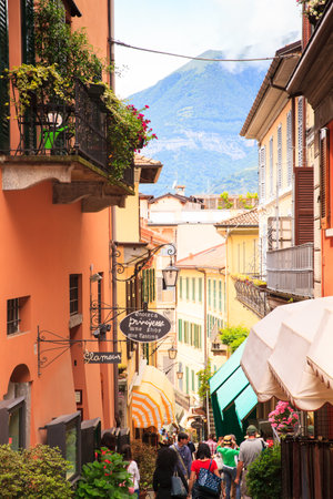 BELLAGIO, ITALY - JUNE, 12: View of picturesque alley of Bellagio on june 12, 2016のeditorial素材