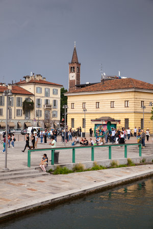 MILAN, ITALY - JUNE, 05: View of Darsena, wet dock in Milan on June 05, 2016のeditorial素材