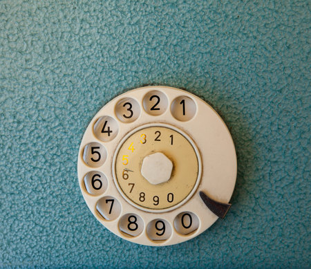 Close up of a disk of an ancient phone
