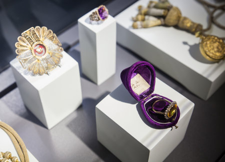 SANTANDER, SPAIN - AUGUST, 19: Royal jewelry exposed in the Cathedral museum on August 19, 2016のeditorial素材