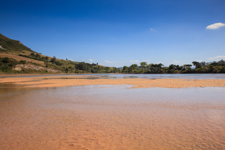 LIENCRES DUNES, SPAIN - AUGUST, 21: View of the Liencres dunes nature reserve in the Cantabrian sea...