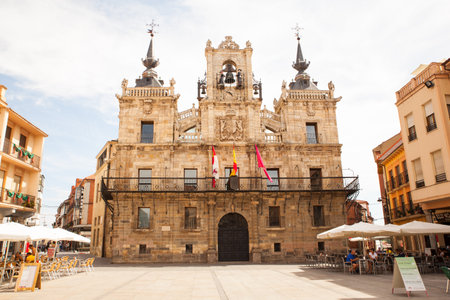 ASTORGA, SPAIN - AUGUST, 03: Town hall of Astorga called Casas consistoriales on August 03, 2016のeditorial素材
