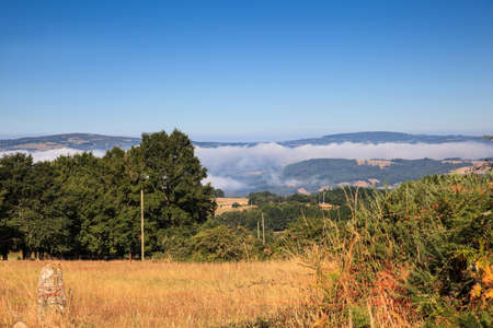 Countryside near the town of Portomarin, Spainの写真素材
