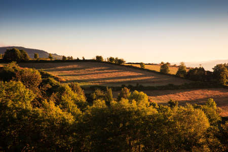 View of Galicia landscape along the way of St. Jamesの写真素材