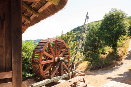 View of ancient roman treadwheel crane, Cebreiro. Spainの写真素材