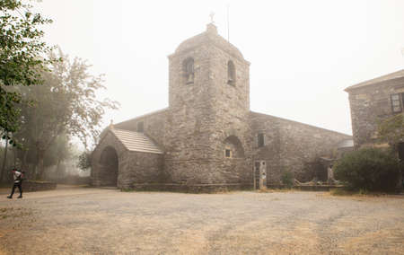 View of the Church of Santa Maria, Cebreiro. Spainの写真素材