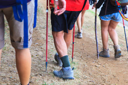 Legs of pilgrimns along the way of St. Jamesの写真素材