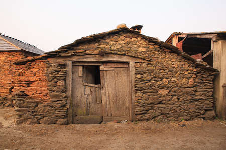 Old rural house building with stone, Spainの写真素材