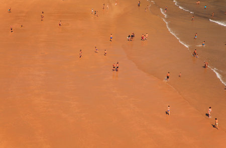 SANTANDER, SPAIN - AUGUST, 22: View of the la Matalena beach on August 22, 2016の写真素材