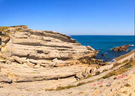 View of the cliff of the Santander coastのeditorial素材