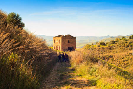 View of old Italian rural house, called Casa Cantonieraの写真素材