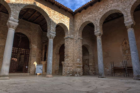 Atrium of the Euphrasian Basilica in Porec, Istria. Croatiaの写真素材