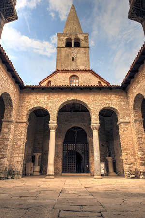 Atrium of the Euphrasian Basilica in Porec, Istria. Croatiaの写真素材