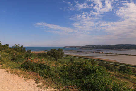 View of Secovlje Saltpans Natural Park in Sloveniaの写真素材