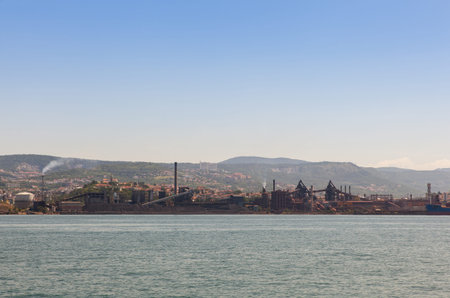 TRIESTE, CROATIA - JULY, 09: View of the Ferro of Servola, cast iron industry on July 09, 2017
