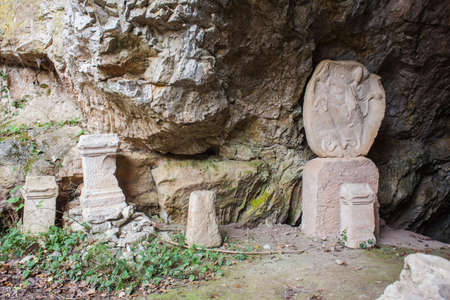 The Duino Mithraeum in the province of Trieste. Mithraea were places of worship for the followers of the Roman mystery religion known as the Mithraic Mysteriesの写真素材