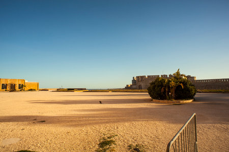 View of Maniace castle in Ortigia, Syracuseのeditorial素材