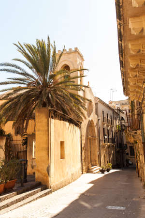 View of the church of San Martino Vescovo in Ortigia, Syracuseの写真素材