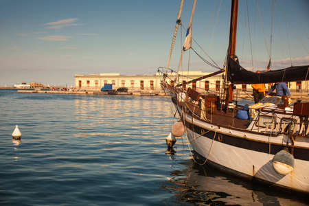 Sailboat parked in the Trieste pier during the Barcolana eventの写真素材