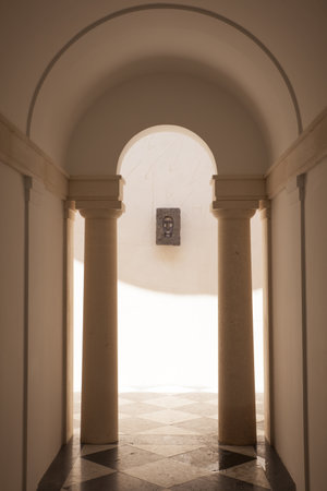 MILAN, ITALY - JUNE, 05: Hans Kollhoffs pavilion for Arch and Art, is a chapel in which Mimmo Paladinos art work inhabits on June 05, 2016のeditorial素材