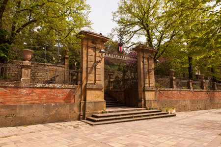 Entrance of the Garibaldi garden in Piazza Armerinaのeditorial素材