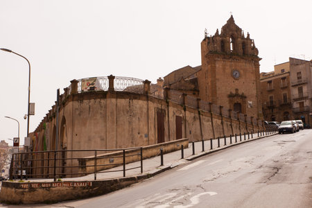 PIAZZA ARMERINA, ITALY - APRIL, 24: View of Santo Stefano church on April 24, 2019のeditorial素材