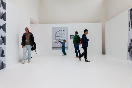 VENICE, ITALY - MAY 08: The Austria Pavilion titled âDiscordo Ergo Sumâ at the 58th International Art exhibition of Venice biennale Curator: Felicitas Thun-Hohenstein. Exhibitor: Renate Bertlmann. on May 08, 2019のeditorial素材