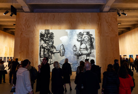 VENICE, ITALY - MAY 08: The painting of George Condo
titled Double Elvis exposed at the Arsenale during the 58th International Art exhibition of Venice biennale titled May You Live In Interesting Times on May 08, 2019のeditorial素材