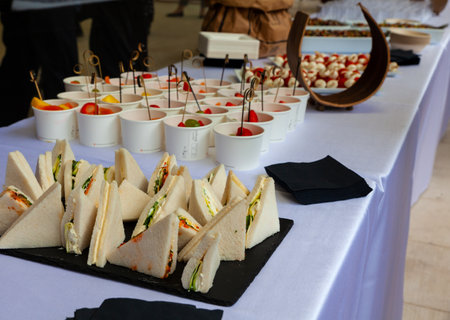 View of italian sandwiches called tramezziniのeditorial素材