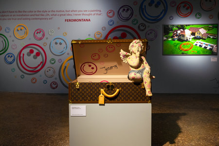 VENICE, ITALY - MAY 11: Installation by Feromontana  titled Angel of Commerce exposed at the European Cultural Centre on May 11, 2019のeditorial素材