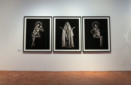 VENICE, ITALY - MAY 11: Artworks exposed at the European Cultural Centre on May 11, 2019