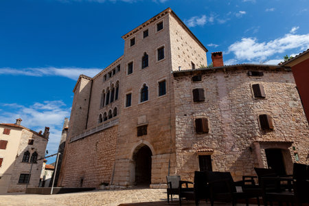 View ot the venetian palace called Soardo â Bembo Castle in Valle - Bale, Istria. Croatiaのeditorial素材